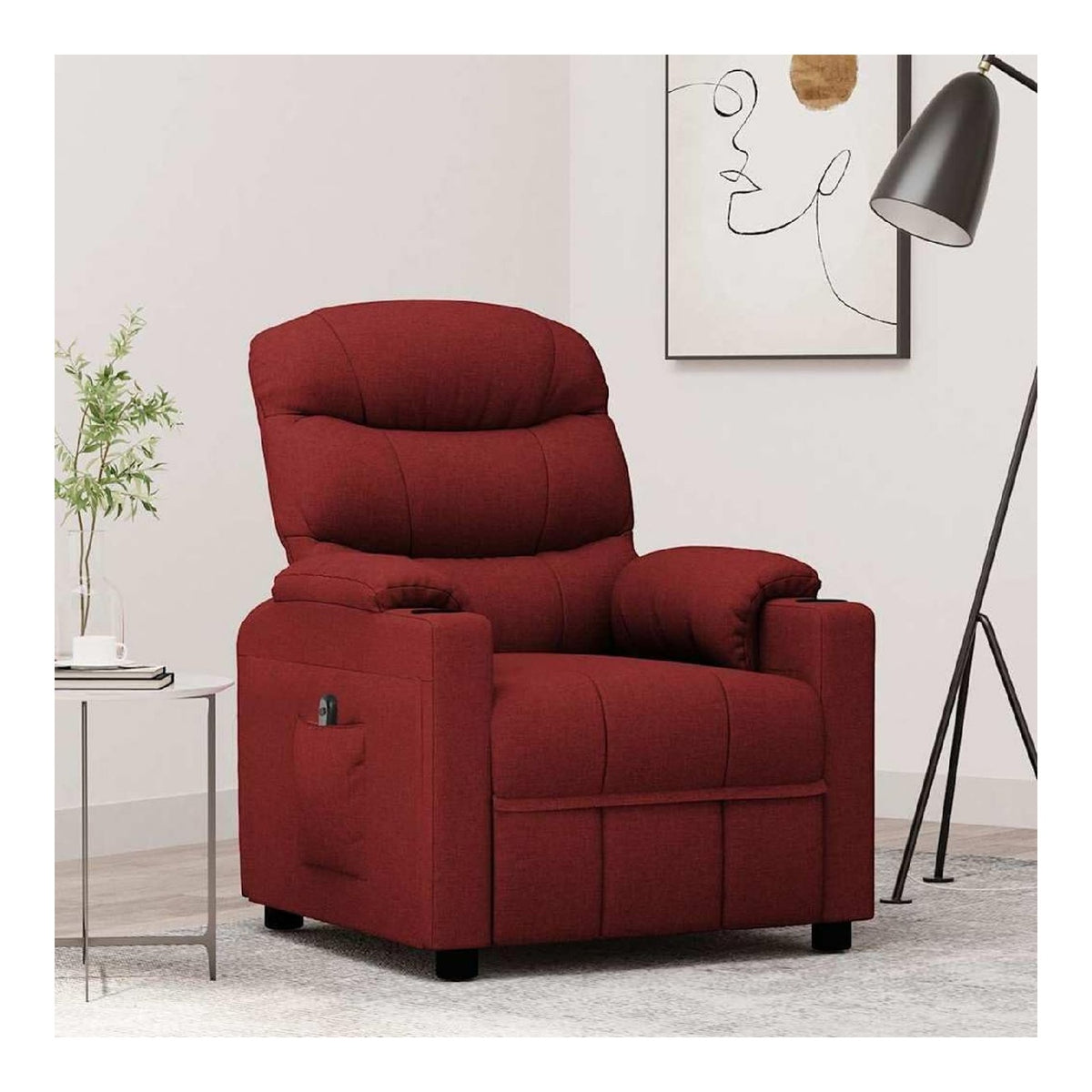 Fauteuils relaxants electrique finition bois rouge