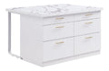 Rangements sur pied avec tiroirs avec rangement ferme blanc