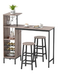 Ensembles pour bar avec rangement ferme finition bois gris