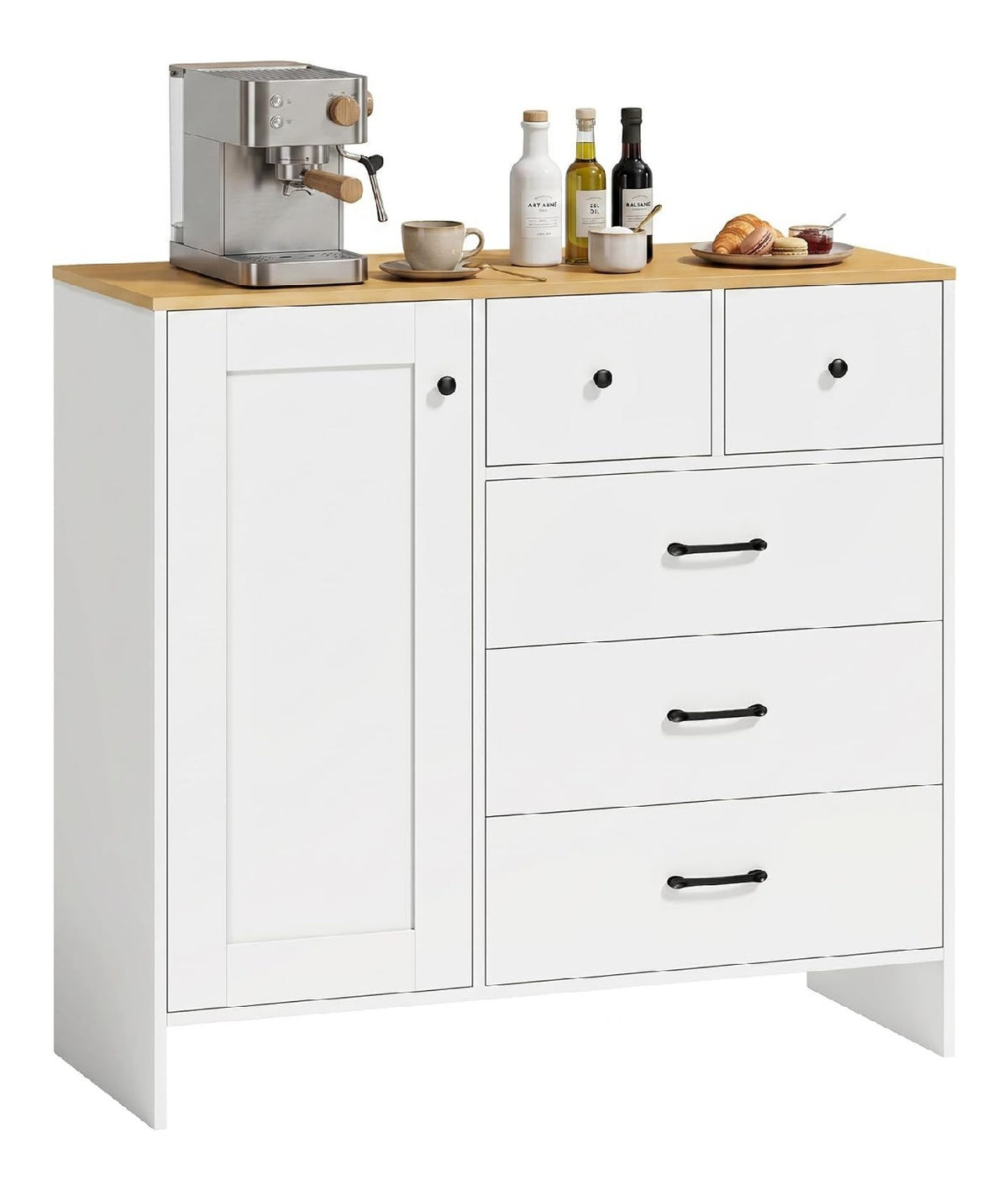 Buffets, credences et vaisseliers avec tiroirs avec rangement ferme blanc 40 x 100 x 94 centim