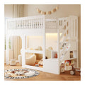 Lits avec rangement ferme blanc 2,04 x 1,19 x 1,88 m