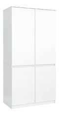 Armoire de rangement avec rangement ferme blanc