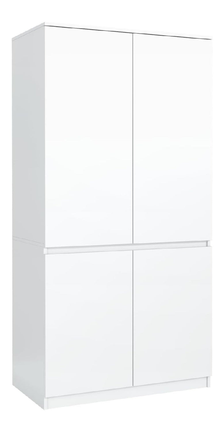 Armoire de rangement avec rangement ferme blanc