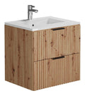 Meubles suspendus avec tiroirs avec rangement ferme naturel 60 x 46 x 57 centim