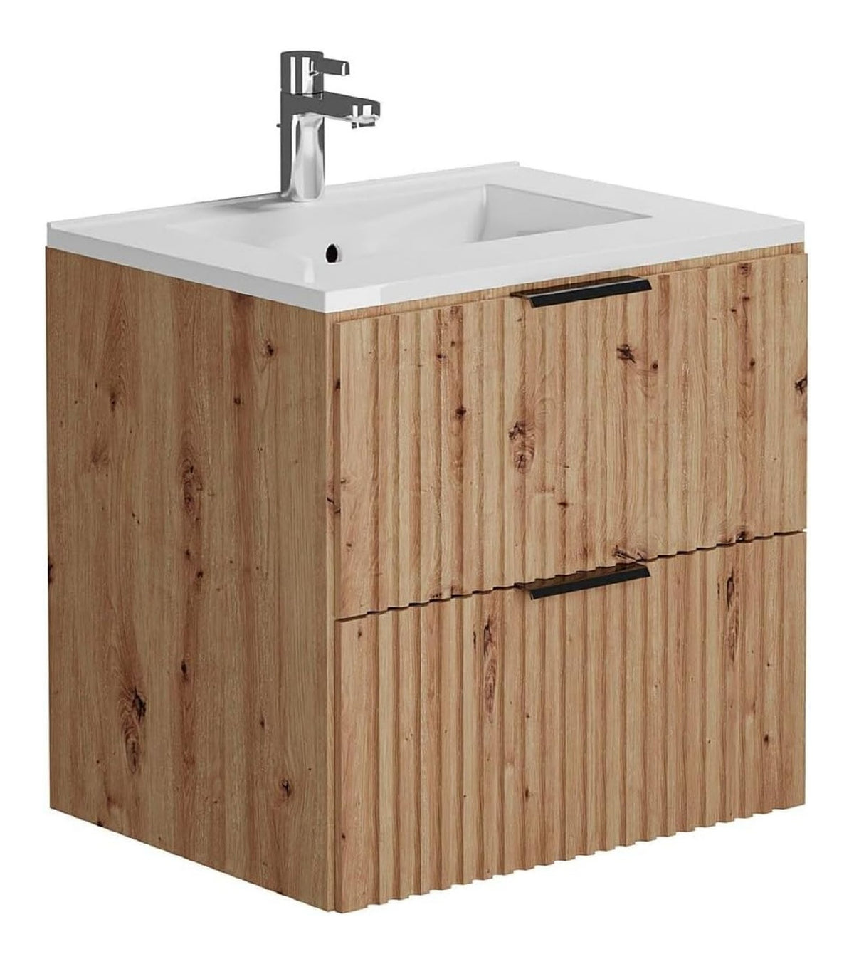 Meubles suspendus avec tiroirs avec rangement ferme naturel 60 x 46 x 57 centim