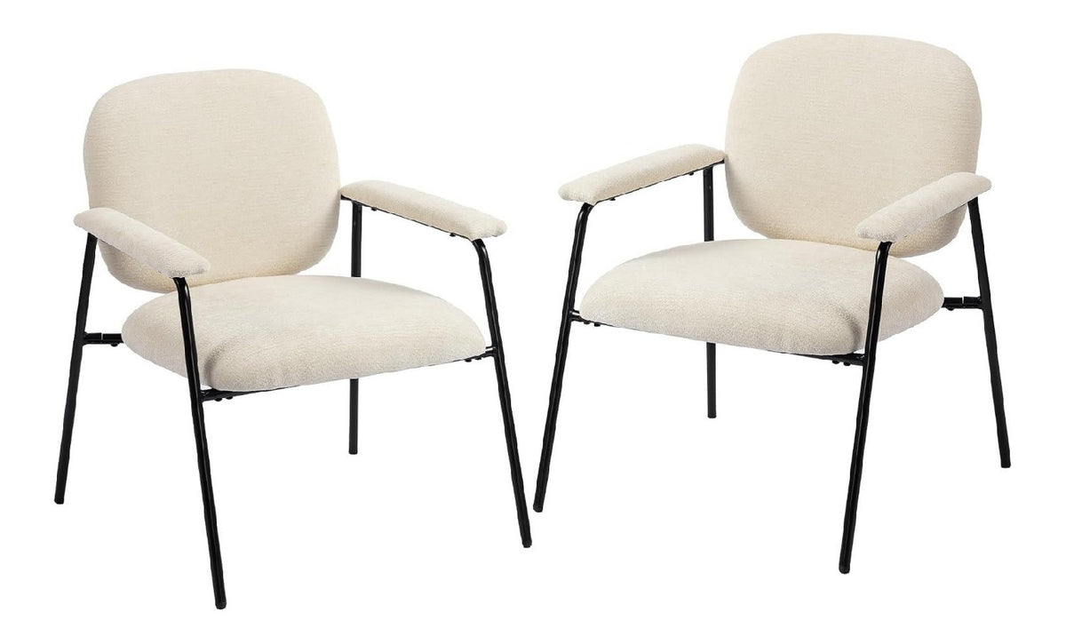 Fauteuil confortable avec rangement ferme structure metal creme