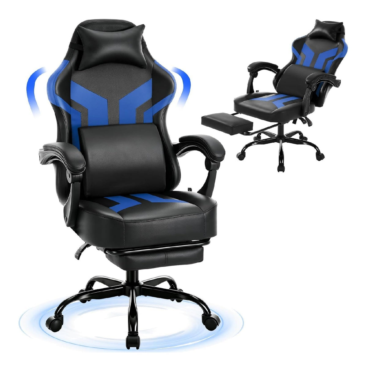 Chaise confortable avec rangement ferme sur roulettes noir