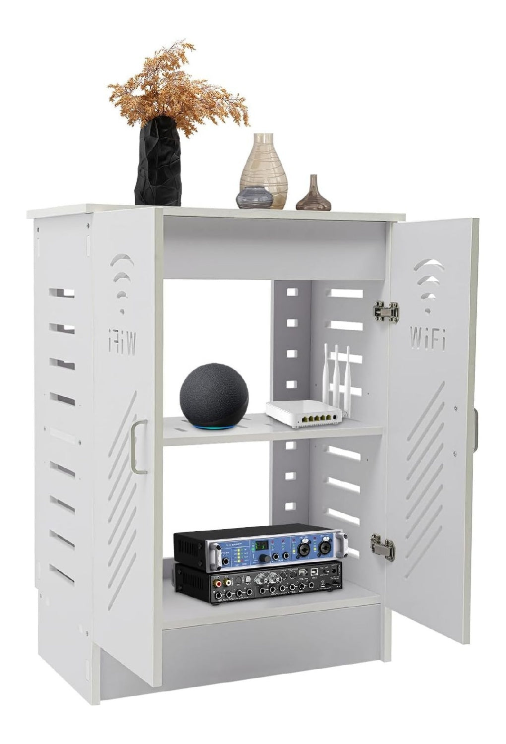 Armoires de rangement reglable avec rangement ferme blanc