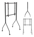 Supports sur pied avec rangement ferme sur roulettes noir