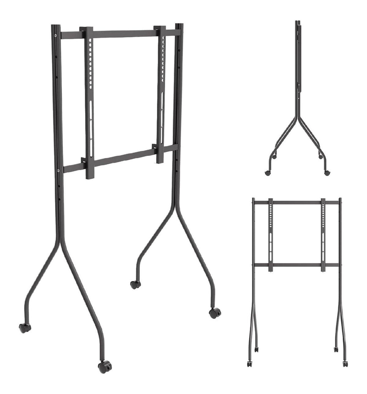 Supports sur pied avec rangement ferme sur roulettes noir