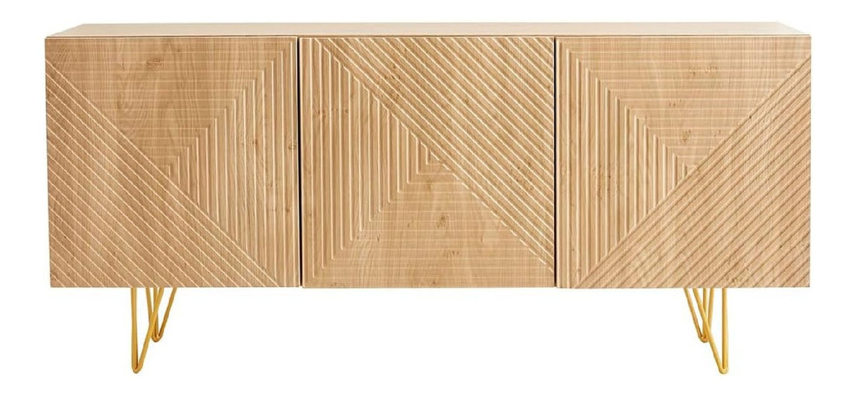 Buffets hauts avec rangement ferme finition bois chene