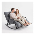 Fauteuils a bascule reglable avec rangement ferme gris 93x111x50cm