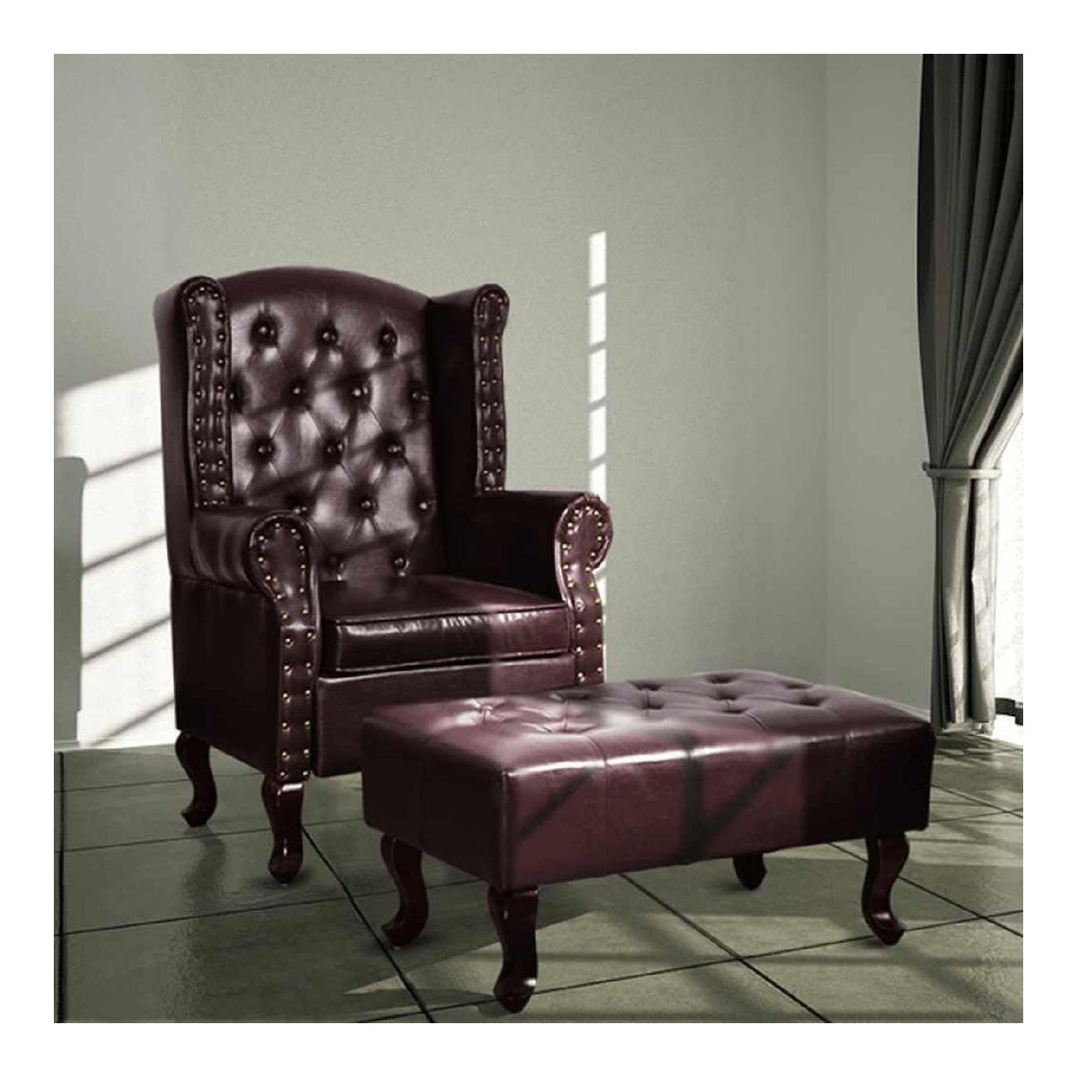 Fauteuil confortable avec rangement ferme finition bois marron