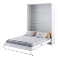 Lits avec rangement ferme structure metal blanc variante 1129