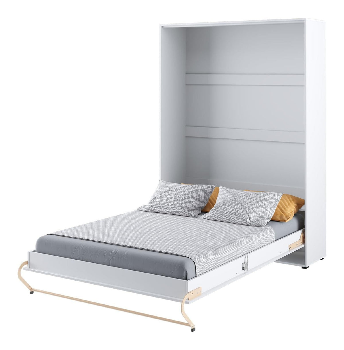 Lits avec rangement ferme structure metal blanc variante 1129