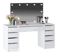 Coiffeuses avec tiroirs avec rangement ferme blanc 152,3 x 53,6 x 142,6 centim
