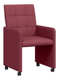 Chaise confortable sur roulettes structure metal rouge