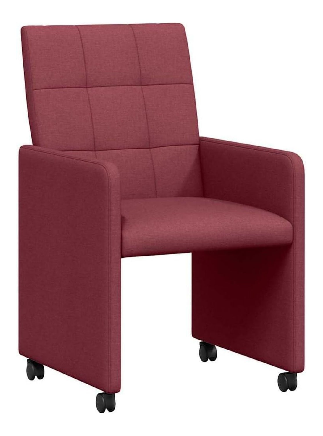 Chaise confortable sur roulettes structure metal rouge