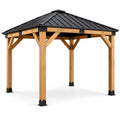 Pavillon de Jardin en Bois avec Toit en Acier Galvanis¨¦