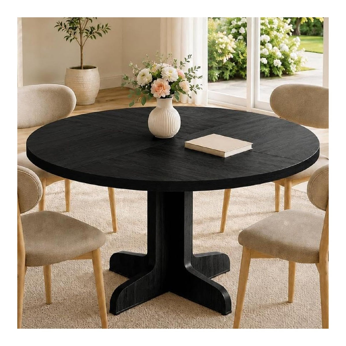 Tables finition bois noir 120x120x76cm