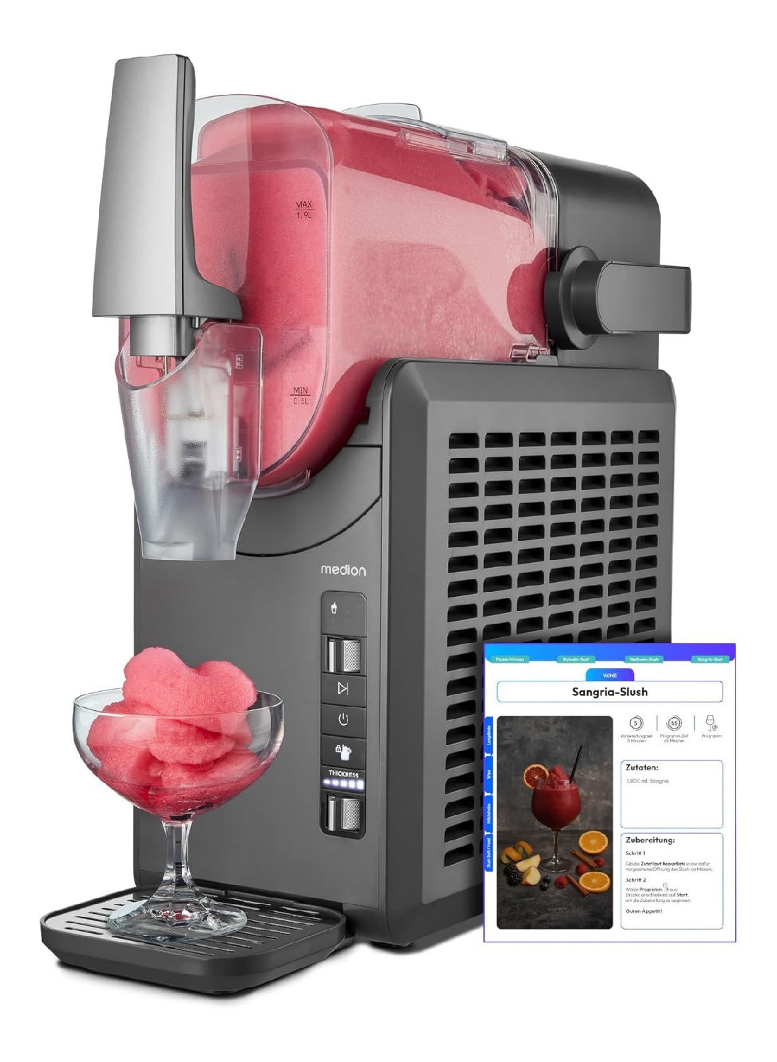 Machines a glace et sorbetieres avec programmes noir