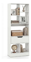 Bibliotheque avec tiroirs avec rangement ferme blanc 50 x 24 x 130 cm