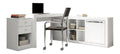 Bureau fonctionnel avec tiroirs avec rangement ferme blanc 159,9 x 175,5 x 75,3 centim