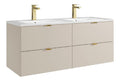 Meubles suspendus avec tiroirs avec rangement ferme beige 120 x 46 x 50 centim