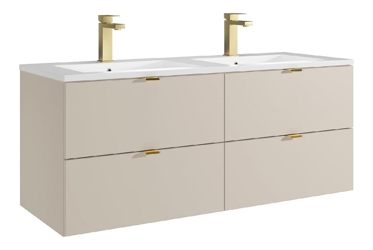 Meubles suspendus avec tiroirs avec rangement ferme beige 120 x 46 x 50 centim