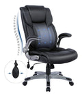 Chaise confortable reglable sur roulettes noir 79 x 68,5 x 121 centim