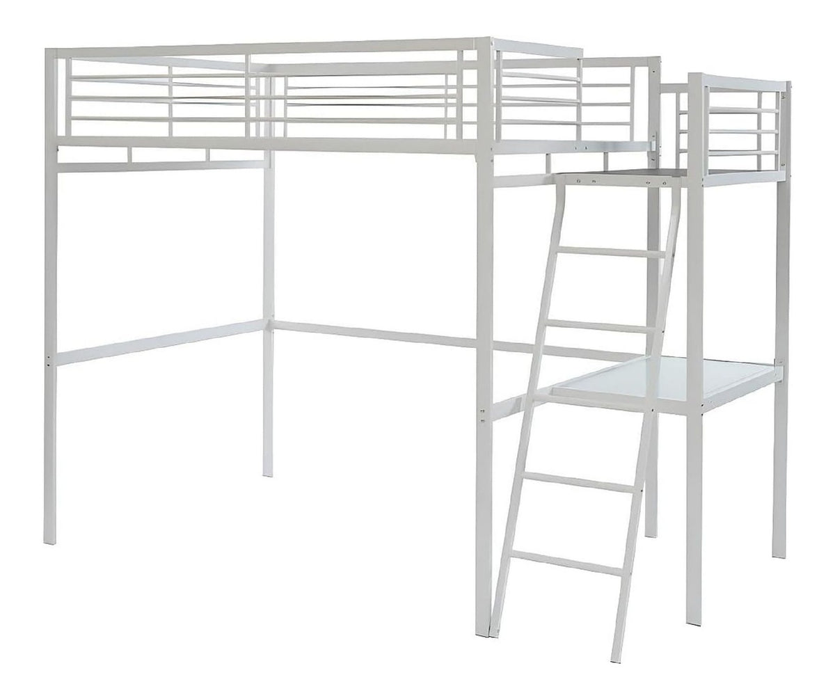 Lits structure metal blanc 2,54 x 1,46 x 1,97 m