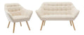 Ensembles de canapes avec rangement ferme finition bois beige