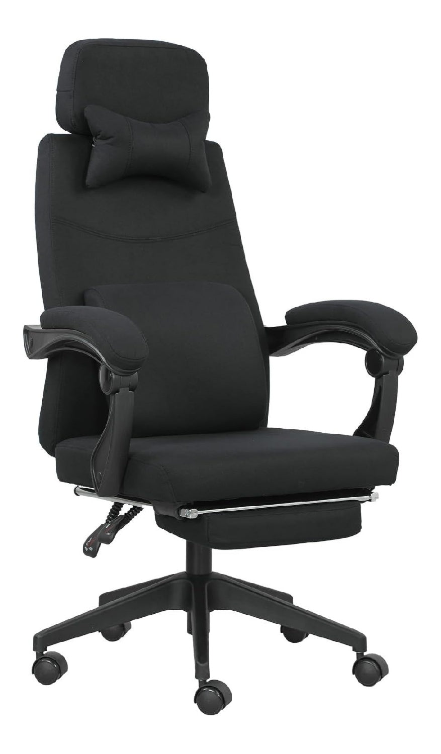 Chaise confortable reglable avec rangement ferme noir 62x68x127cm