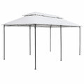 Tonnelle de Jardin Double Toit 3x4 m Acier Polyester Blanc