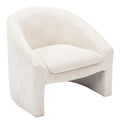Fauteuil confortable avec rangement ferme revetement velours creme