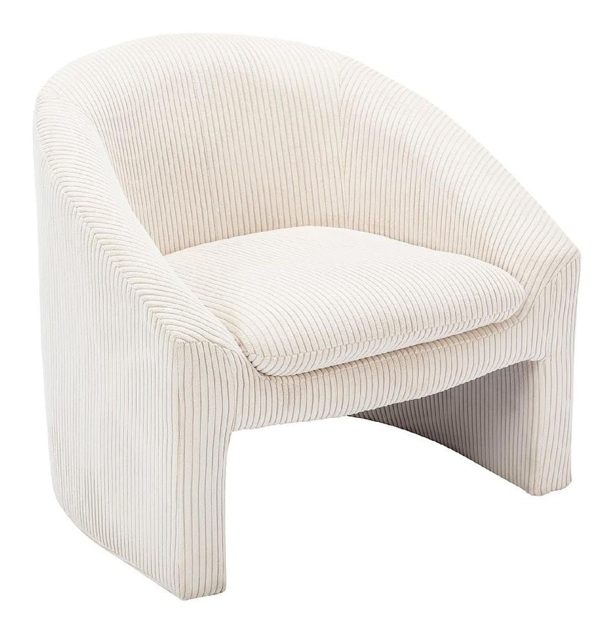 Fauteuil confortable avec rangement ferme revetement velours creme