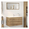 Meubles suspendus avec tiroirs avec rangement ferme chene 80 x 38.5 x 45 cm