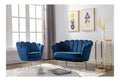 Fauteuil confortable avec rangement ferme structure metal bleu 124 x 73 x 78 centim