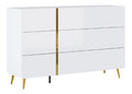 Commode de rangement avec tiroirs avec rangement ferme blanc 134,9 x 41 x 87,2 centim