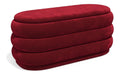 Bancs bout de lit avec rangement ferme revetement velours rouge