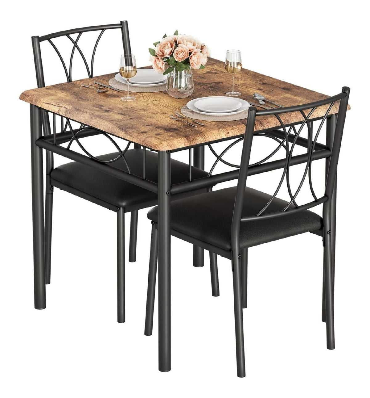 Ensembles pour salle a manger avec rangement ferme finition bois noir