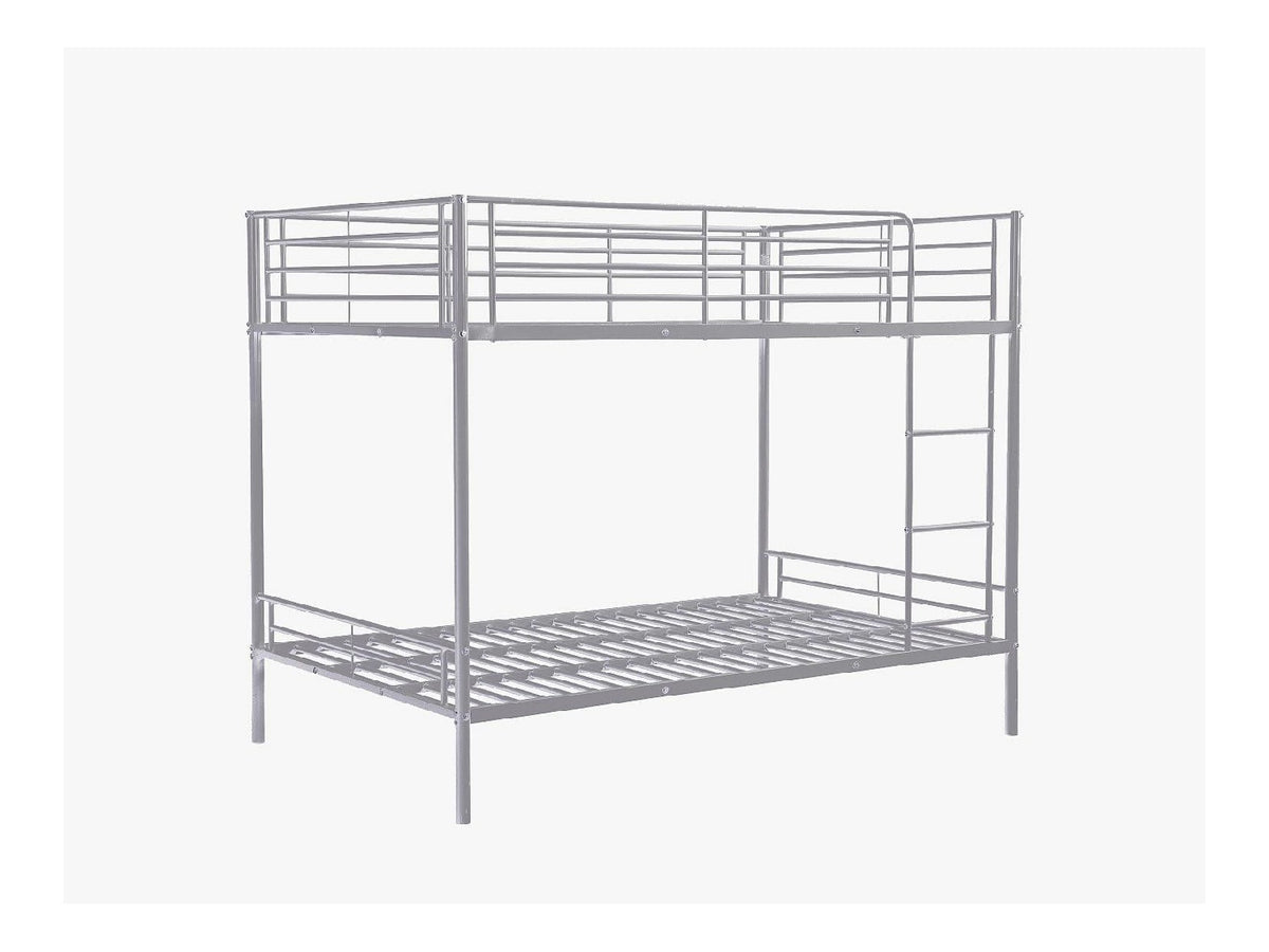 Lits avec rangement ferme structure metal argente
