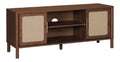 Banc TV avec rangement ferme finition bois noyer