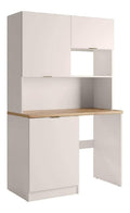 Rangements sur pied avec rangement ferme finition bois beige