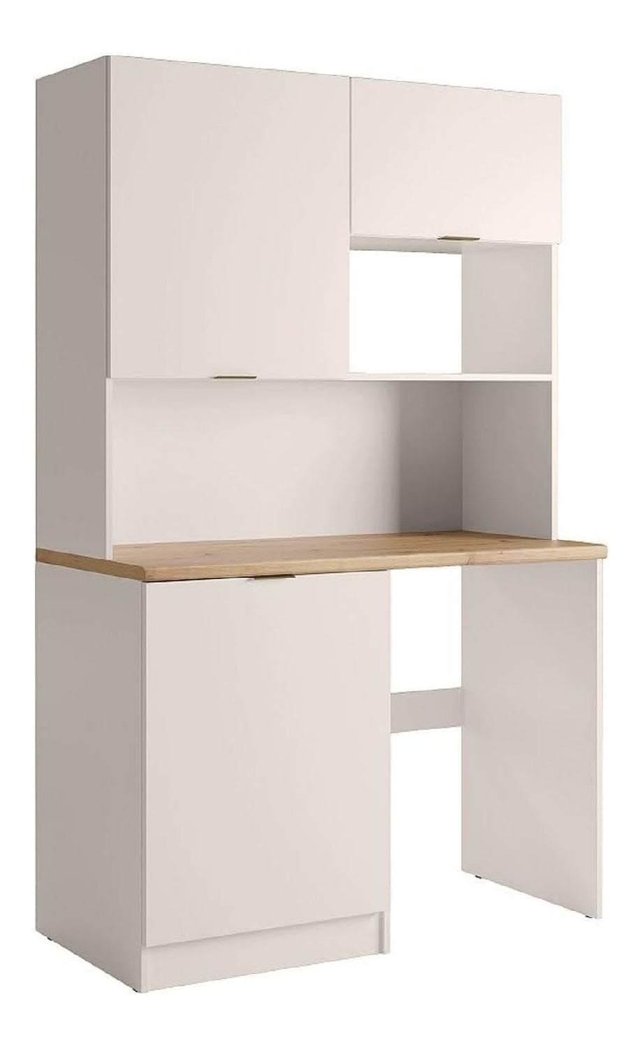 Rangements sur pied avec rangement ferme finition bois beige