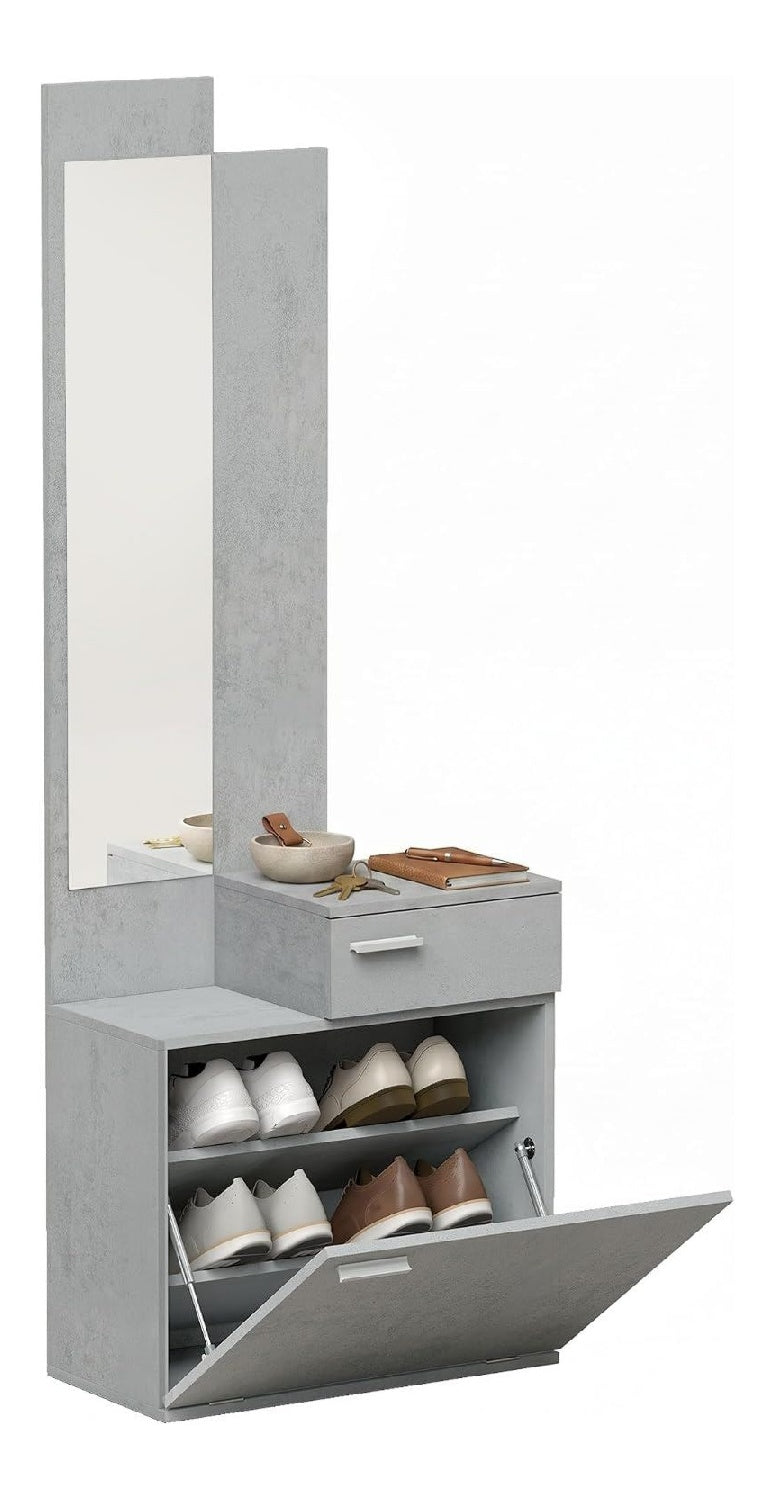 Ensembles de meubles pour entree reglable avec tiroirs gris