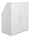 Rangements suspendus avec rangement ferme finition bois blanc