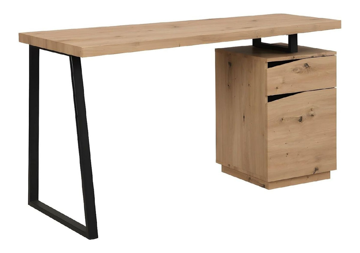 Bureau fonctionnel avec tiroirs avec rangement ferme chene 140 x 60 x 75 centim