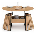 Table basse avec rangement ferme finition bois chene