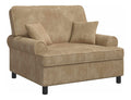 Chaise confortable finition bois structure metal beige 116 x 116 x 100 centim